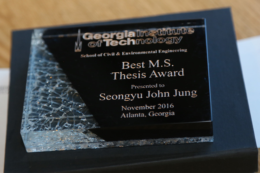 Seongyu John Jung's award (Photo: Jess Hunt-Ralston)
