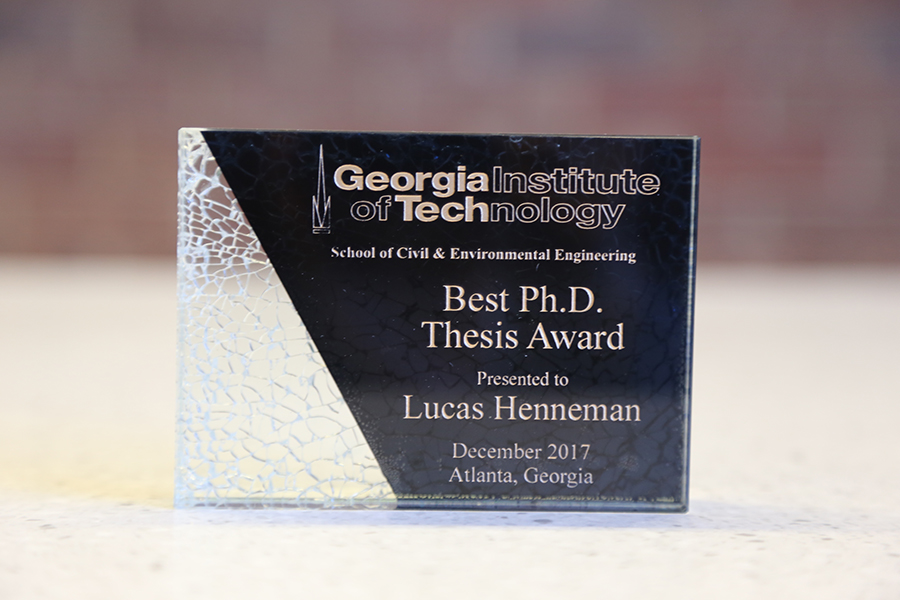 Lucas Henneman's award (Photo: Jess Hunt-Ralston)
