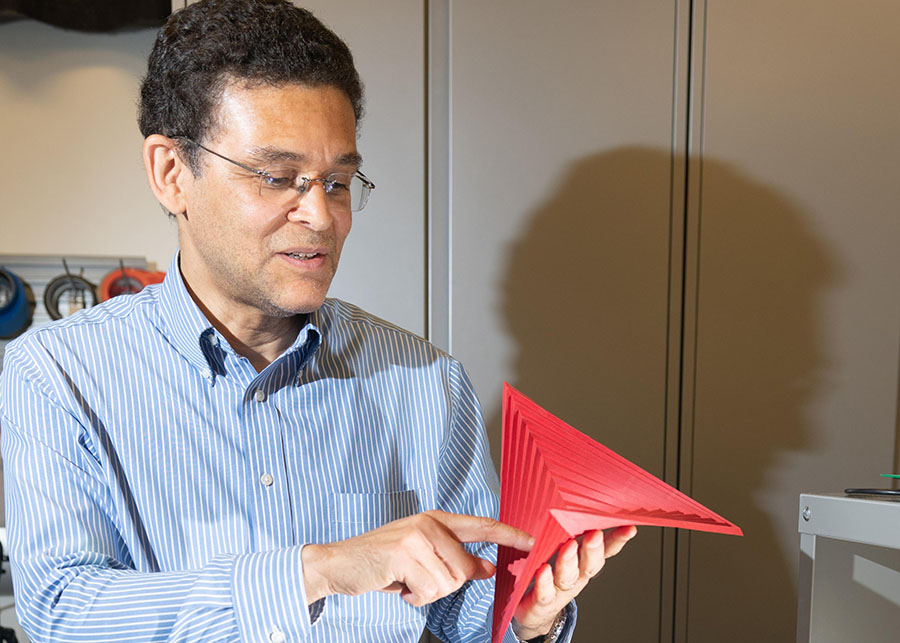 Glaucio Paulino demonstrates hyperbolic paraboloid origami