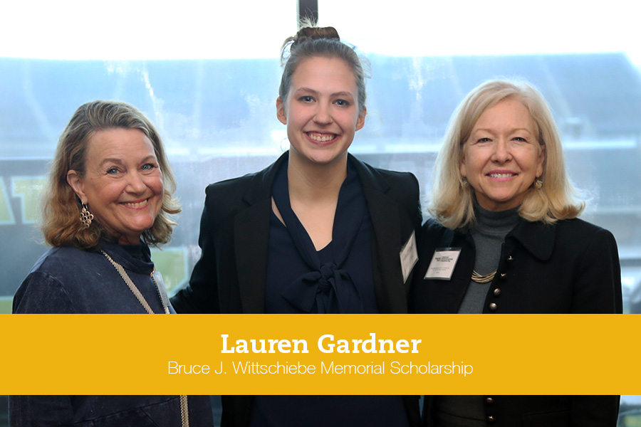 Lauren Gardner, center, received the Bruce J. Wittschiebe Memorial Scholarship to help her attend Georgia Tech. She's with Wittschiebe's sister, Linda Farrell, left, and his wife, Janice. (Photo: Mariah Austin)