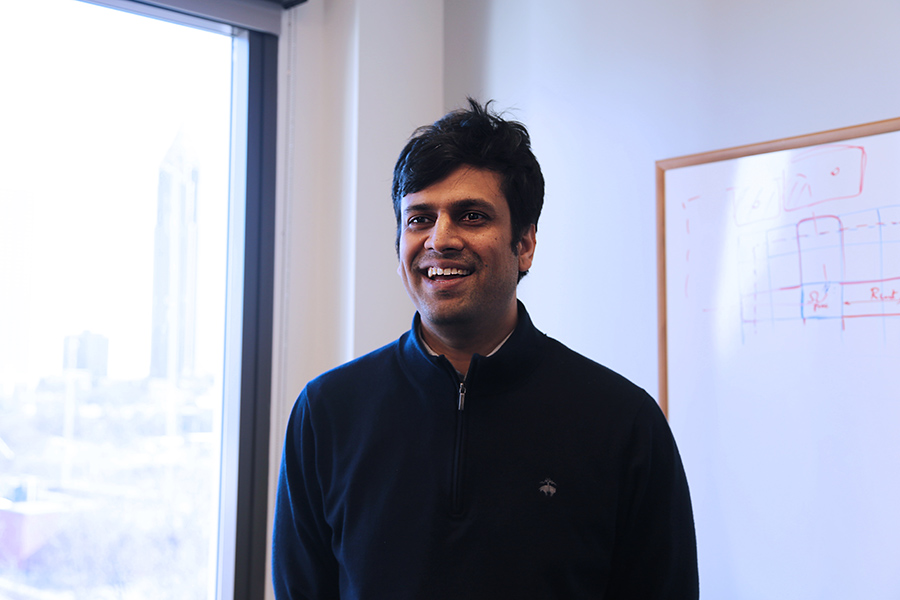 Phanish Suryanarayana has been promoted to associate professor and received tenure. He studies multiscale modeling, smart materials, and density functional theory. (Photo: Jess Hunt-Ralston)