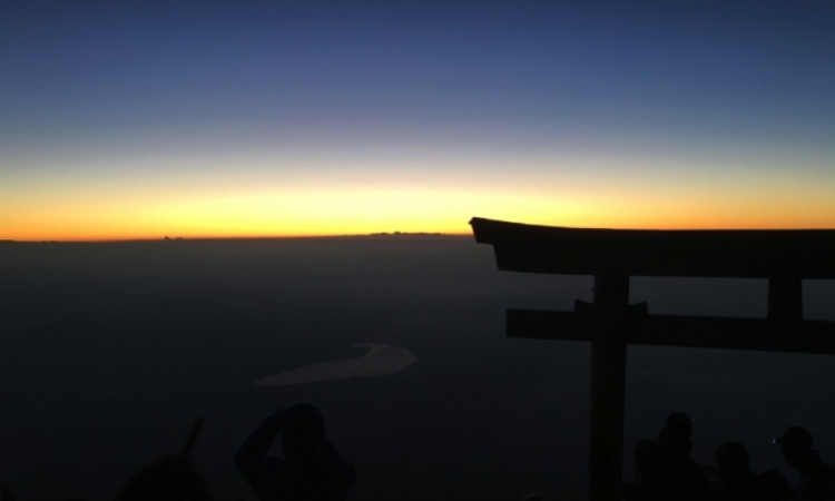 The sunrise from the top of Mt. Fuji in Japan in August 2016. Students in the International Disaster Reconnaissance Studies class that semester hiked all night to reach the top of the mountain in time for this view. (Photo: Kieron McCarthy)
