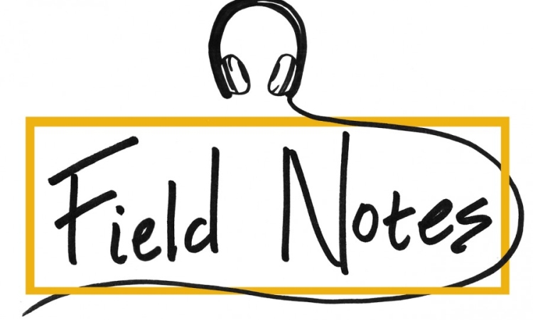 Field Notes podcast logo with headphones
