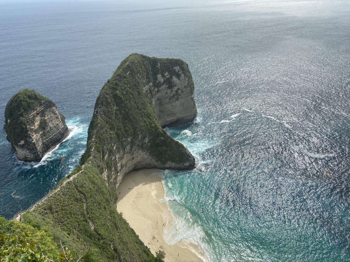 Island peninsula surrounded by sand and water