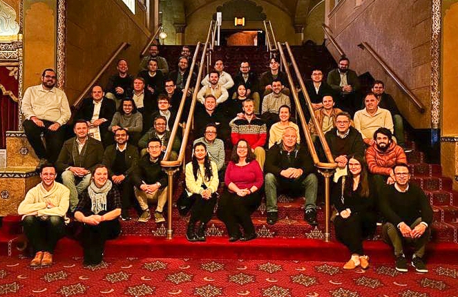 Members of the ATL@GT center pose for a group photo at the Fox Theater in Atlanta, Ga.