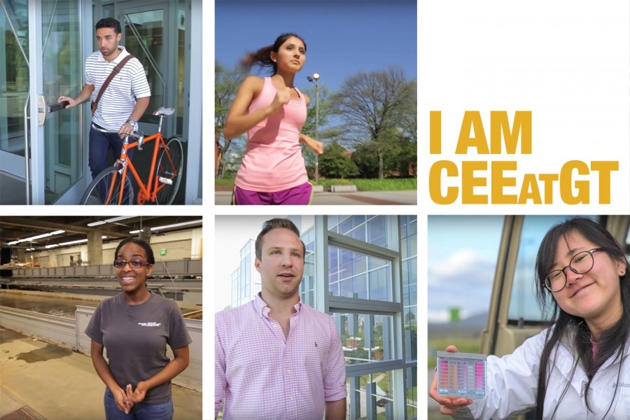 I am CEEatGT video series, featuring five undergraduates and their experiences as civil and environmental engineering students.
