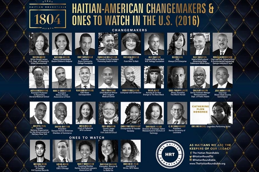 The Haitian Roundtable's 2016 1804 List of Changemakers and Ones to Watch.