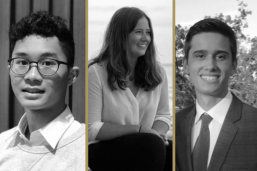 Alex Ip, Abigail Crombie, and Matthew Falcone were selected for the Millennium Fellowship