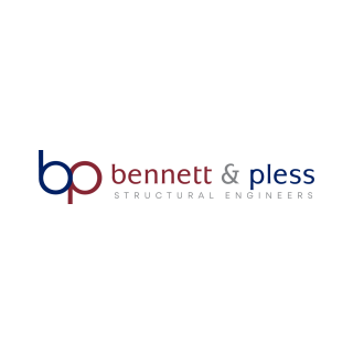 Blue and red logo for Bennett & Pless